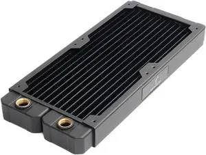 Dracaena.io 240mm - 28mm/1.1inch Thick Computer Radiator, 14 Tubes Copper Water Cooling Cooler for CPU Heat Sink - Liquid Heat Exchanger Dual G1/4 Thread, Black
