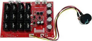 DEVMO Motor Controller,PWM DC Motor Speed Controller 10-50V 60A High Power HHO RC Driver PWM Controller Module 12V 24V 48V 3000W Extension Cord with Switch
