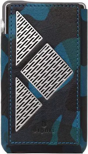 Dignis for iBASSO DX220 Genuine Leather Case Cover + Top Protection Film [Felix] DX220 Case (Camou Navy)