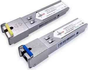 Elfcam® - 1-Piar 1.25G SFP Module Single Mode with The Fiber Optic Port SC/UPC Singlemode, DDM 10km