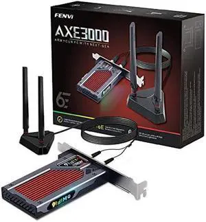 fenvi AX210 WiFi 6E PCI-E WiFi Adapter BT5.2 RGB Gaming 802.11ax ac 160MHz 2.4GHz 5GHz 6GHz Tri-Band 5400Mbps AX210NGW Desktop WiFi Card for PC Windows(Only WiFi 6E Router Antennas Support 6Ghz Band)