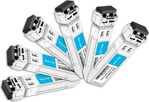 Fiber Mall SFP 10G SR for HPE ProCurve J9150A HPE Aruba J9150D 10GBASE-SR SFP+ 850nm 300m MMF DOM Transceiver Module Pack of 6