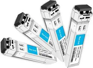 SFP 10G SR for Cisco SFP-10G-SR Ubiquti unifi UF-MM-10G,Mikrotik S+85DLC03D Netgear AXM761 Zyxel SFP-10G-SR Finisar FTLX8571D3BCL 10GBASE-SR 850nm 300m DOM Transceiver Module Pack of 4