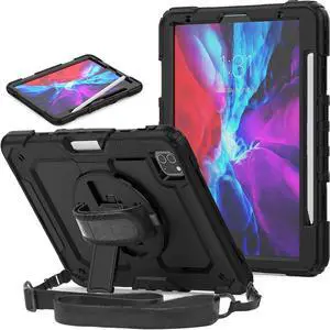 DuraSafe Cases for iPad PRO 11 2018 1 PRO 11 2020 2 PRO 11 2021 3 PRO 11 2022 4 [ Pro 11 1st 2nd 3rd 4th ] A2377 A2459 A2301 A1980 A1934 A2013 A2228 A2068 A2759 A2759 Kick Stand Rugged Case - Black