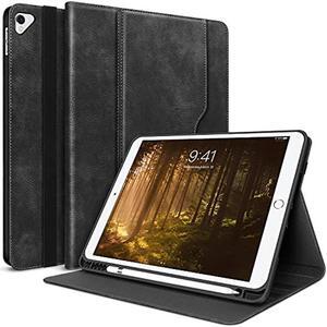 iPad 9th Generation Case 2021, iPad 8th/7th Generation Case 2020/2019 with Pencil Holder Multi-Angle Stand PU Leather Shockproof Cover with Pocket Strap Auto Wake/Sleep