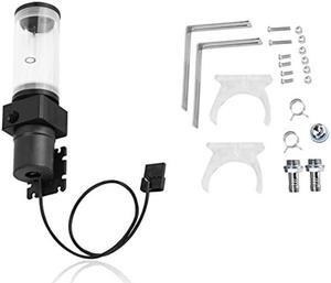 DIY PC Water Cooling System Water Pump, Acrylic Computer LED Water Cooling Cylinder Reservoir 19W Pump G1/4 for PC CPU Liquid Cooling(110mm)