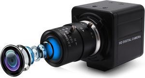 4K Webcam with 2.8-12mm Varifocal Lens, Plug&Play Sony IMX317 Sensor USB Camera Video Surveillance Streaming Computer Webcam 3840x2160@30fps USB Camera for Windows Linux Android Mac