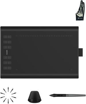 Huion Inspiroy H1060P Graphics Drawing Tablet with Digital Pen PW100 and Skeleton Glove, OTG Adapters Included