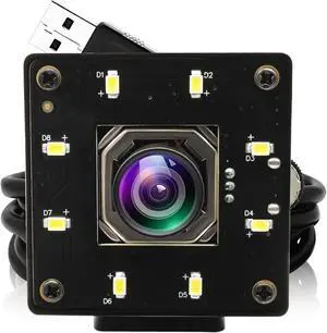 IFWATER 4K USB Camera Autofocus 100 Degree No Distortion Lens Color Night Vision for Computer UVC USB2.0 Lightburn IMX415 Security PC Camera for Raspberry Pi Jetson Nano