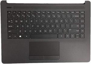Replacement for HP 14-cm 14T-CM 14Z-CM 14-CK 14-ck 14-cm 14-dg 14q-cs 14q-cy Laptop Upper Case Palmrest Keyboard Assembly Part L23239-001 6070B1306301 Top Cover Black
