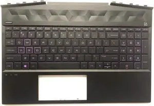 L57596-001 Replacement Laptop for HP Pavilion 15-DK Upper Top Cover Case Palmrest Backlit Keyboard Assembly Part