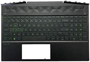 Replacement for HP Gaming Pavilion 15DK 15DK0126TX TPNC141 Laptop Upper Case Palmrest Green Backlit Keyboard Assembly Part L57593001 AP2K8000310