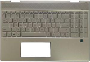 Replacement for HP Envy x360 15 DR 15T-DR000 15T-DR000 15T-DR100 Convertible 15-dr1009TU Laptop Upper Case Palmrest Keyboard Touchpad Assembly Part L56974-001 Top Cover Sliver