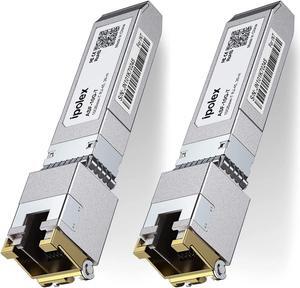 1.25/2.5/5/10G SFP+ to RJ45 Transceiver, 10GBase-T Copper SFP+ Module, 10Gb Ethernet Adapter for Cisco SFP-10G-T-S, Ubiquiti UniFi UACC-CM-RJ45-MG, Mikrotik, Netgear, TP-Link,Synology and More, 2 Pack