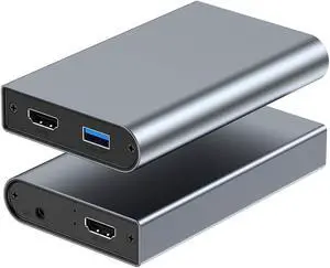 JETAKu Video Capture Cards 4K USB3.0 HD Game Capture Card Device for Switch PS5 PS4 Xbox 1080P 60FPS Live Streaming Game Recorder Device for Game Streaming Live Broadcasts Video Recording (Black)