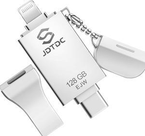 JSL JDTDC 128GB Apple MFi Certified iPhone Photo-Stick, 3 in 1 USB3.0 USB C iOS Flash Drive for iPhone/iPad/Android/PC