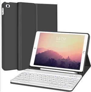 KENKE iPad Keyboard Case for iPad 9.7 inch 2018 (6th Gen) / iPad 2017 (5th Gen) / iPad Air 2/1, Lightweight Smart iPad Cover with Pencil Holder, Magnetically Detachable Wireless Keyboard, Black
