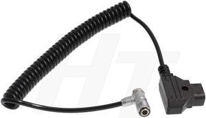HangTon BM5 BM7 HH7 HS7T Monitor D-Tap Aviation 4 Pin Power Cable for PortKeys, Coiled Right Angle 4P (Elbow)