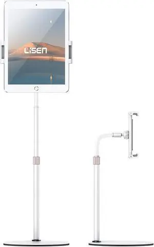 LISEN Tablet Stand Tablet Holder, Adjustable iPad Stands for Desk, Stand for iPad Thick Case Friendly iPad Stand Holder Compatible with(4.7-13") Tablets, Phones