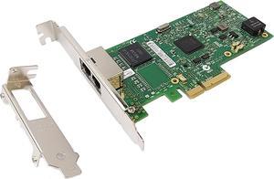 HINYSENO Dual Port RJ-45 10/100/1000Mbps PCI-Express x 4 Gigabit Ethernet Server Adapter Dual Port Network Interface Controller Card for I350AM2 Chipset, Compare to Intel I350-T2
