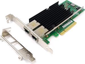 HINYSENO Dual Port 10GbE RJ-45 PCI-Express x 8 Gigabit Ethernet Server Adapter Dual Port Network Interface Controller Card for X540 Chipset, Compare to Intel X540-T2
