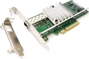 HINYSENO 1 Port 10GbE SFP+ Fiber Optic PCI-Express x 8 NICs Gigabit Ethernet Server Adapter 1 Port Network Interface Controller Card for 82599EN Chipset, Compare to Intel X520-DA1