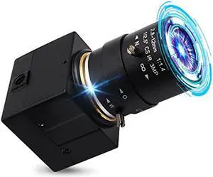 Hotpet 5MP USB Camera 2.8-12mm Varifocal Lens HD 2592X1944 15fps Aptina Sensor Webcamera with Aluminum Mini Case, Conference Camera Support Most OS,Plug&Play,OTG 2.0, Focus Adjustable