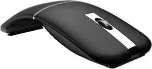 WFB Bluetooth Wireless Mouse for Laptop, Foldable Arc 180deg Rotating Silent Click Portable Curved Computer Mice for Home, Office, Travel(Black)