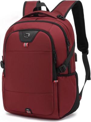 INSAVANT Laptop Backpack 17 Inch Water Resistant Backpacks Durable College Travel Daypack Anti Theft with USB Charging Port Best Gift for Men Women(17 Inch, Red)