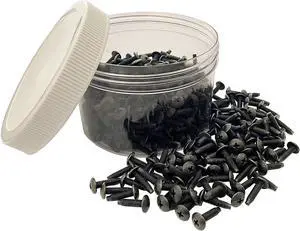 RackGold(r) 10-32 Pilot Point Rack Mount Screws 500 Pack Jar- USA Made