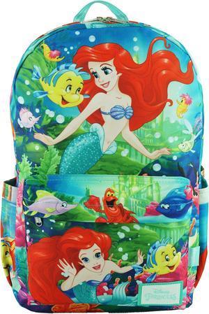 Disney The Little Mermaid  Ariel Deluxe Oversize Print Large 175 Backpack with Laptop Compartment  A19608 Multicolor