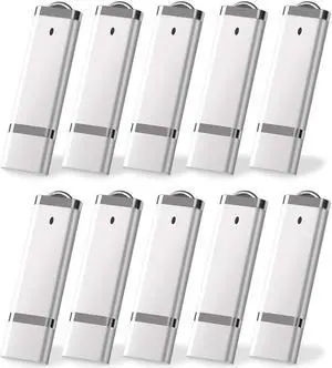 KEXIN 10 Pack 32 GB Flash Drive 32GB USB Flash Drive Thumb Drive USB2.0 Metal Pen Shape Memory Stick Silver 10 Pack
