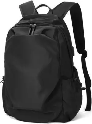 LAORENTOU Men's Laptop Backpacks Canvas Backpack for Men Women Travel Backpack Bookbag Lightweight (Black 1)