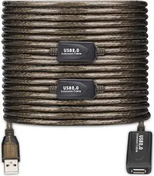 LDKCOK USB 2.0 Type A Male to A Female Active Repeater Extension Cable 100ft, High Speed 480 Mbps