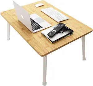 LKBBC Foldable Laptop Desk for Bed, Bed Laptop Table, Foldable Portable Lap Bed Tray, 23.6 Inch Floor Table for Drawing, Reading and Writing