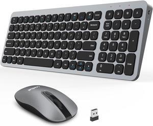 LeadsaiL Wireless Keyboard and Mouse Combo, Wireless USB Mouse and Computer Keyboard Set, Compact and Silent for Windows Laptop, Desktop, PC