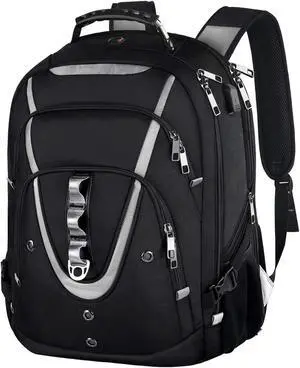 17 inch Laptop Backpack, Large Travel Backpack for Men Airline Approved with USB Charging Port and TSA Friendly, RFID Anti Theft Water Resistant Bookbag Fit for College High School Students Weekender