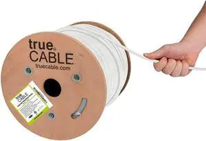 trueCABLE Cat6 Direct Burial, Gel Filled, 500ft, White, Waterproof, CMX, 23AWG Solid Bare Copper, 550MHz, PoE++ (4PPoE), ETL Listed, Unshielded UTP, Bulk Ethernet Cable trueCABLE Cat6 Direct Burial, Gel Filled, 500ft, White, Waterproof, CMX, 23AWG Solid Bare Copper, 550MHz, PoE++ (4PPoE), ETL Listed, Unshielded UTP, Bulk Ethernet Cable