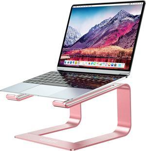 Urmust Laptop Stand for Desk Aluminum Computer Stand for Laptop Riser Holder Notebook Stand Compatible with MacBook Air Pro, Dell, HP, Lenovo Samsung, Alienware All Laptops 11-15.6"(Rose Gold)