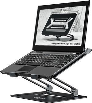 Urmust Adjustable Laptop Stand for Desk Aluminum Computer Stand for Laptop Riser Holder Notebook Stand Compatible with MacBook Air Pro Ultrabook All Laptops 11-17 inch (Black)