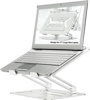 Urmust Adjustable Laptop Stand for Desk Aluminum Computer Stand for Laptop Riser Holder Notebook Stand Compatible with MacBook Air Pro Ultrabook All Laptops 11-17 inch (Silver)