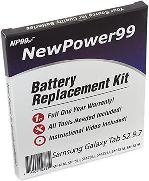NP99sp Battery Kit with Tools, Video and Battery for Samsung Galaxy Tab S2 9.7 SM-T810, SM-T813, SM-T815, SM-T817, SM-T818, SM-T819, SM-T817V, SM-T818V, SM-T817T, SM-T818T