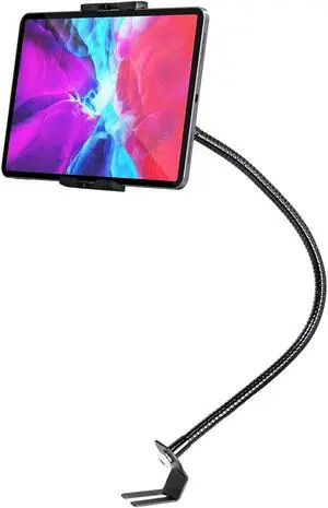 woleyi Car or Truck Seat Rail Tablet Mount, Heavy Duty Gooseneck Car Floor Tablet & Phone Holder for iPad Pro 9.7, 11, 12.9/ Air/Mini, Samsung Galaxy Tabs, iPhone, More 4-13" Cell Phones and Tablets