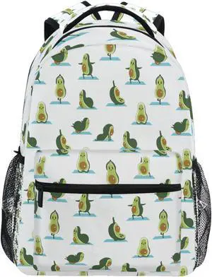 Oarencol Cute Avocado Yoga Backpack Bookbag Funny Fruit Magic Daypack Travel Hiking Camping School Laptop Bag