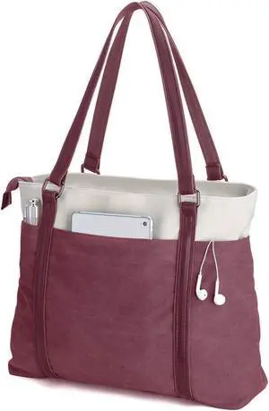 Women's Work Bag with Laptop Compartment Zipper Pockets Teacher Totes Purse