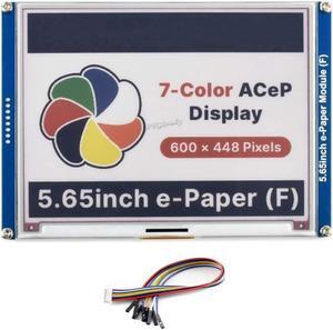 5.65 inch ACeP 7-Color E-Paper E-Ink Display Module Screen 600x448 Pixels SPI Interface 5.65" Colorful Paper-Like Wide Viewing Angle Low Power Consumption for Raspberry Pi Jetson Nano @XYGStudy