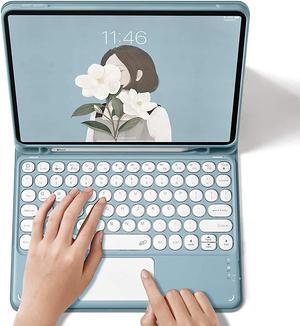 iPad 10.2 Keyboard Case for 9/iPad 8/iPad7 (2021/2020/2019)Touchpad Detachable with Pencil Holder Slim Leather Folio Smart Cover 9/8/7 Generation (iPad9/iPad8/iPad7, Sky Blue)