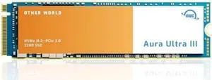 OWC 4TB Aura Ultra III PCIe 3.0 NVMe M.2 2280 SSD Gen 3 Internal Solid State Drive, Up to 3400MB/s Read and 3000MB/S Write Speeds, for PC Laptops, Desktops, Servers PS5