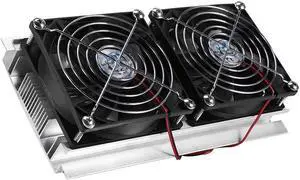 Oumefar Dual-core Thermoelectric Peltier Cooling System Semiconductor Refrigeration Cooler Kit with Power for Plate Cooling Pet Bed Cooling etc