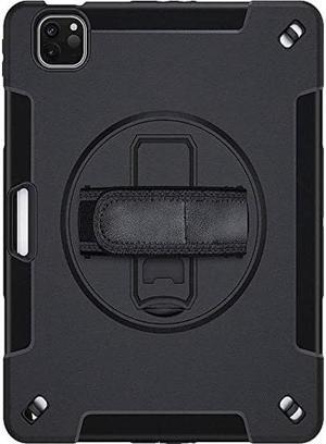 SaharaCase Protection Case for Apple iPad Air 10.9" (4th Generation 2020 and 5th Generation 2022) [Shockproof Bumper] Rugged Antislip Grip Slim Kickstand Hand Strap - Black